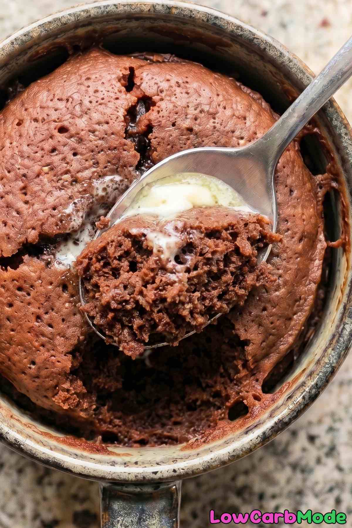 Easy keto 90-second chocolate mug cake