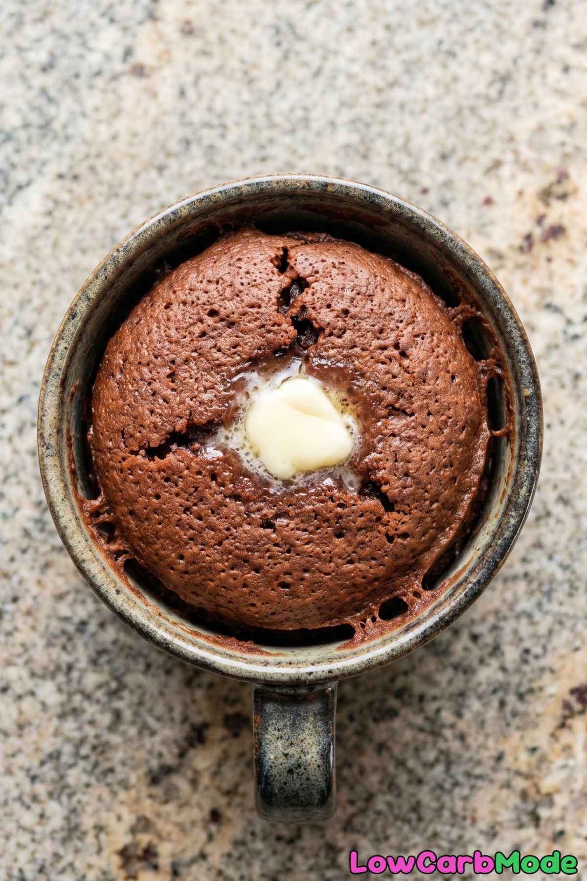 Fudgy keto 90-second chocolate mug cake
