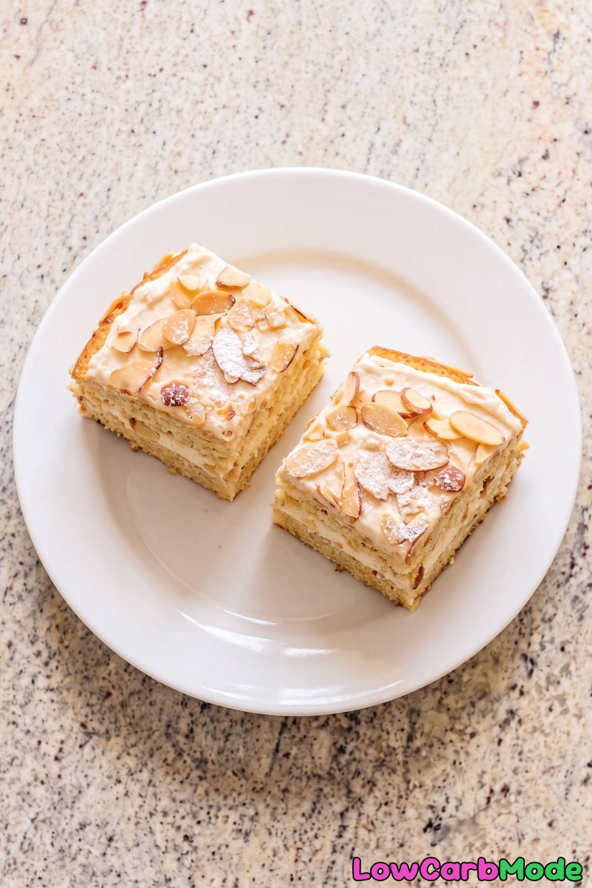Homemade low carb almond cream cake