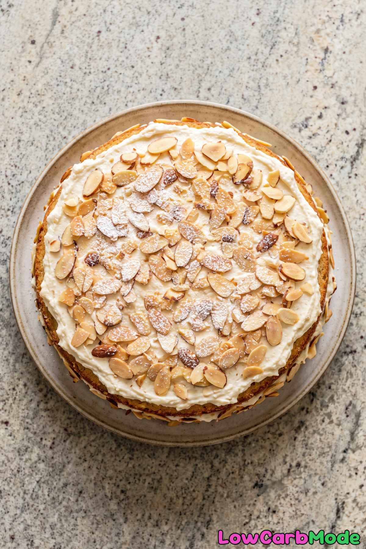 Fluffy keto almond flour cream cake