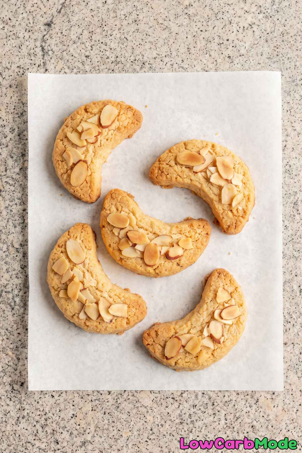Flaky keto almond croissant cookies