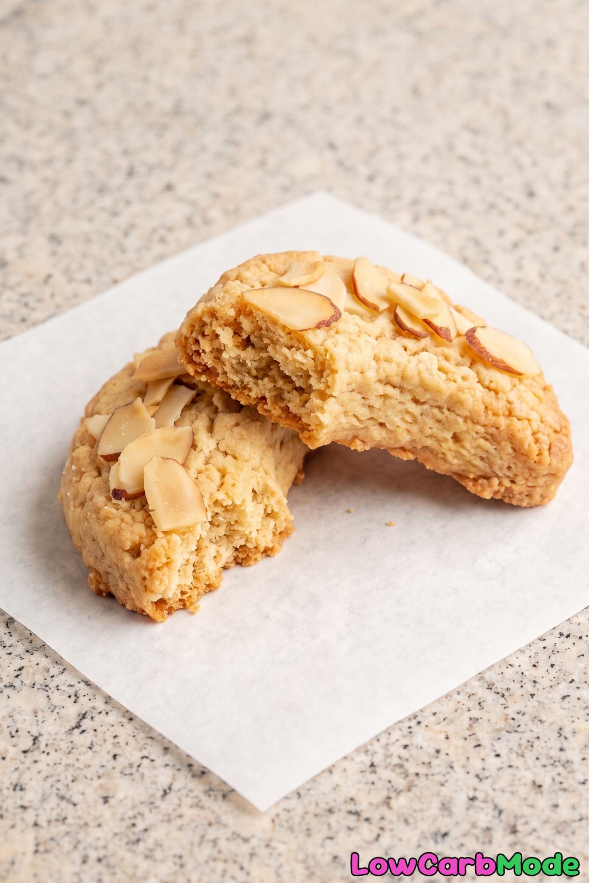 Keto almond croissant cookies on a plate
