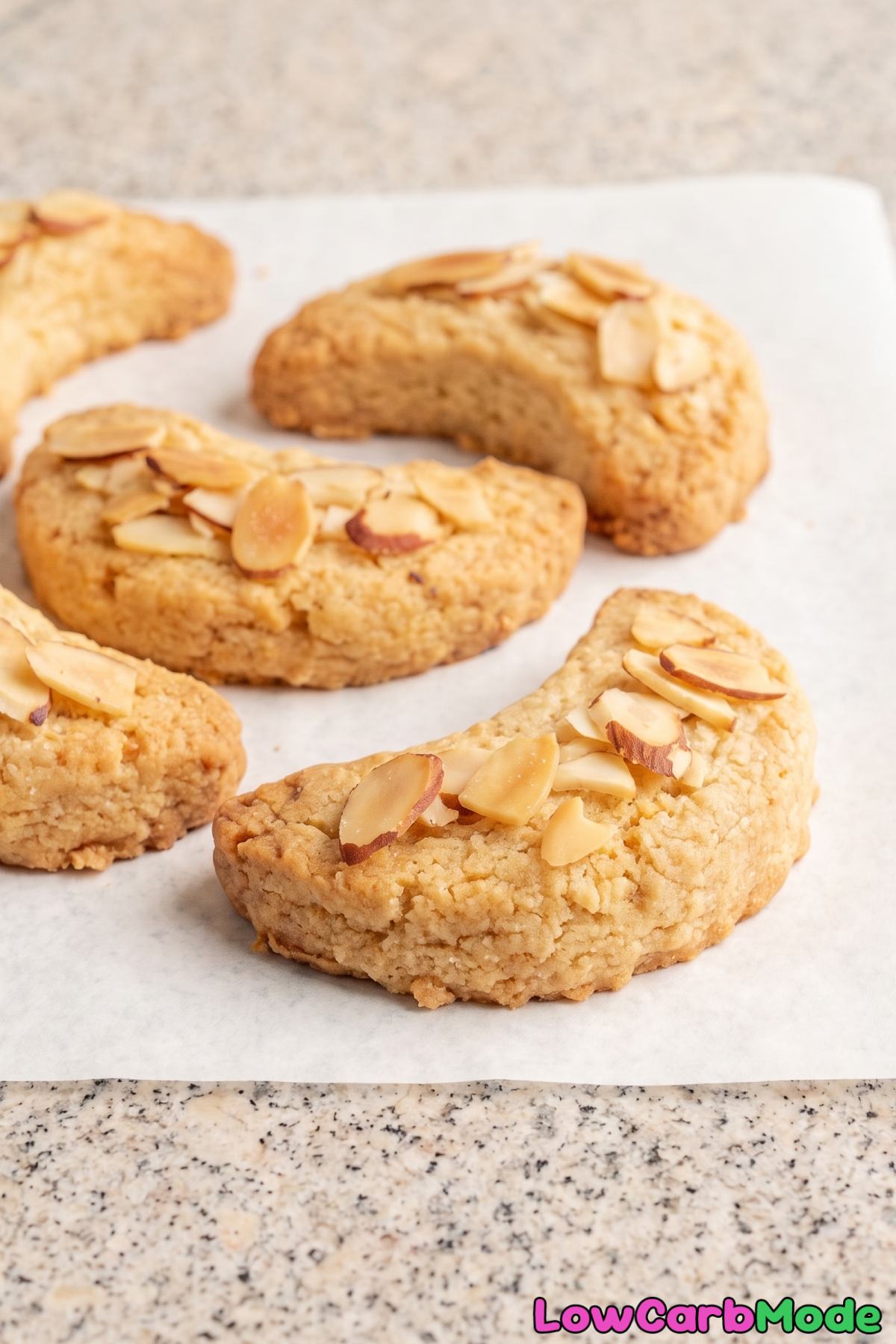 Homemade keto almond croissant cookies