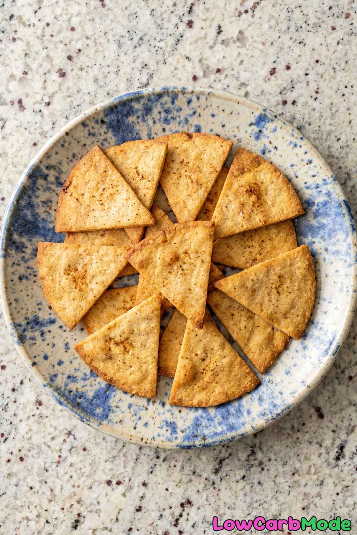 Homemade keto almond flour tortilla chips