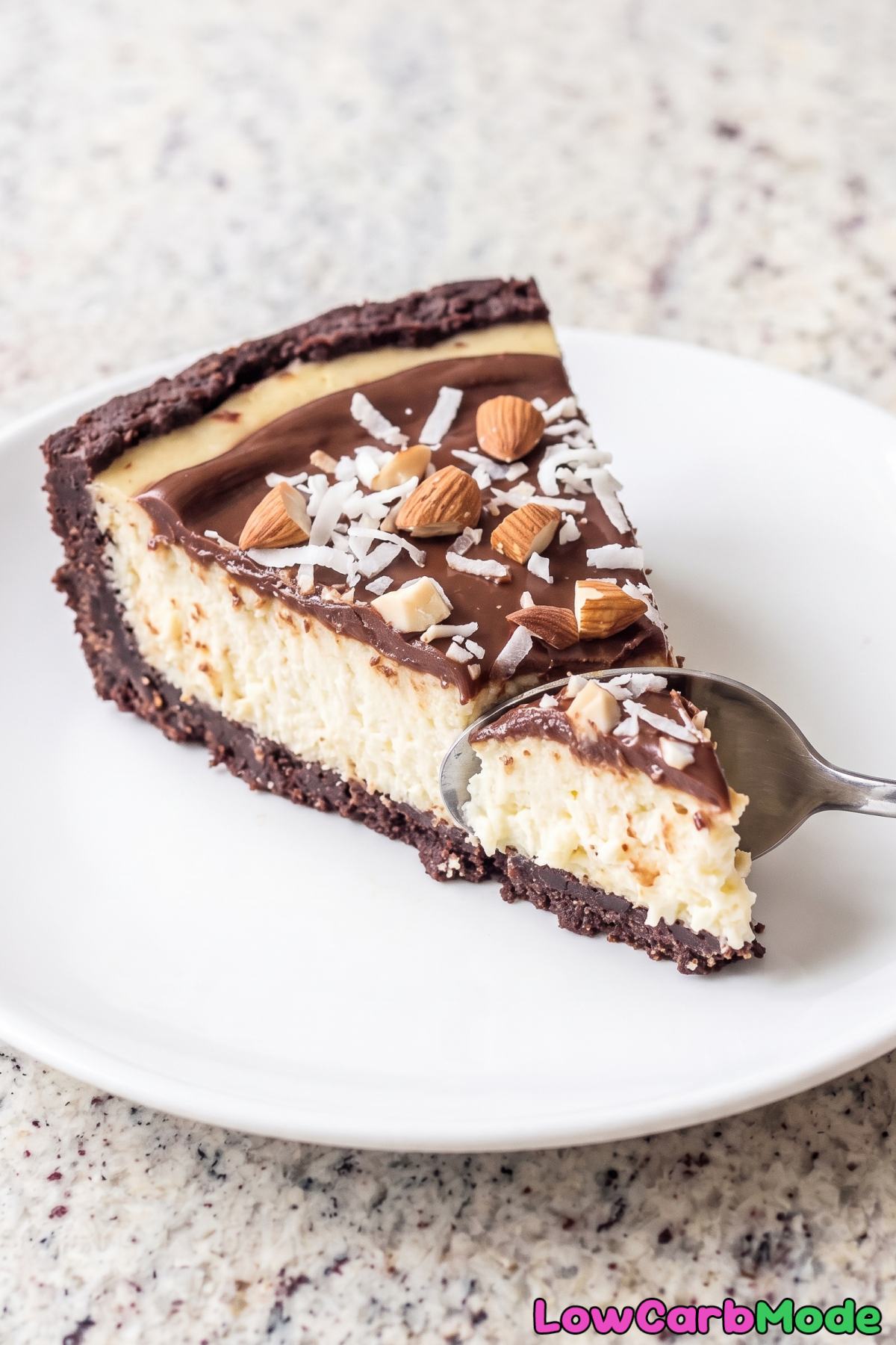 Low carb Almond Joy cheesecake bars
