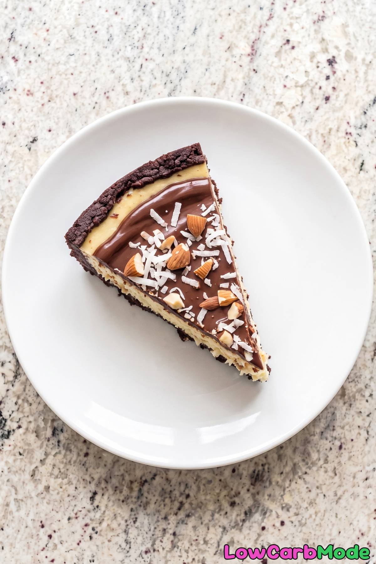Chocolate coconut keto cheesecake