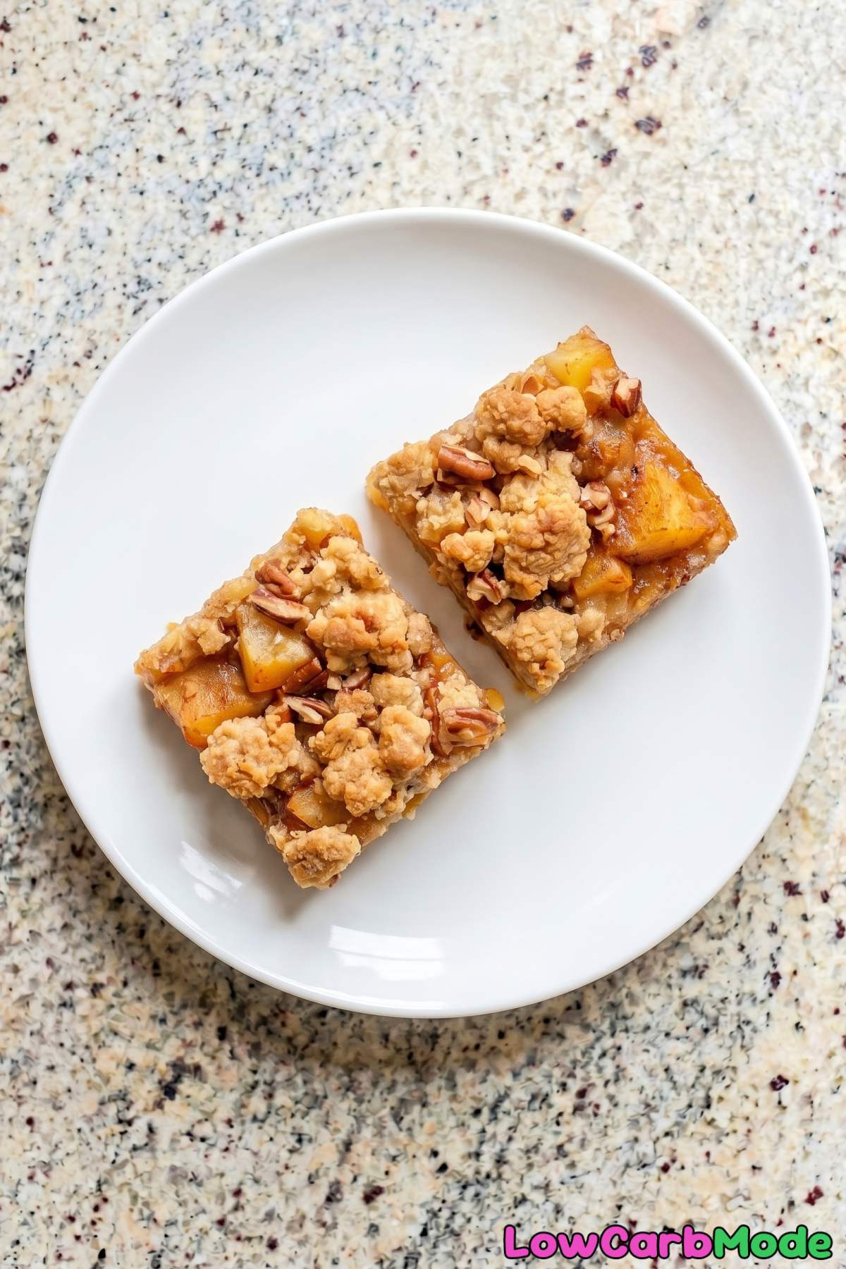 Tender keto apple cinnamon crisp portion