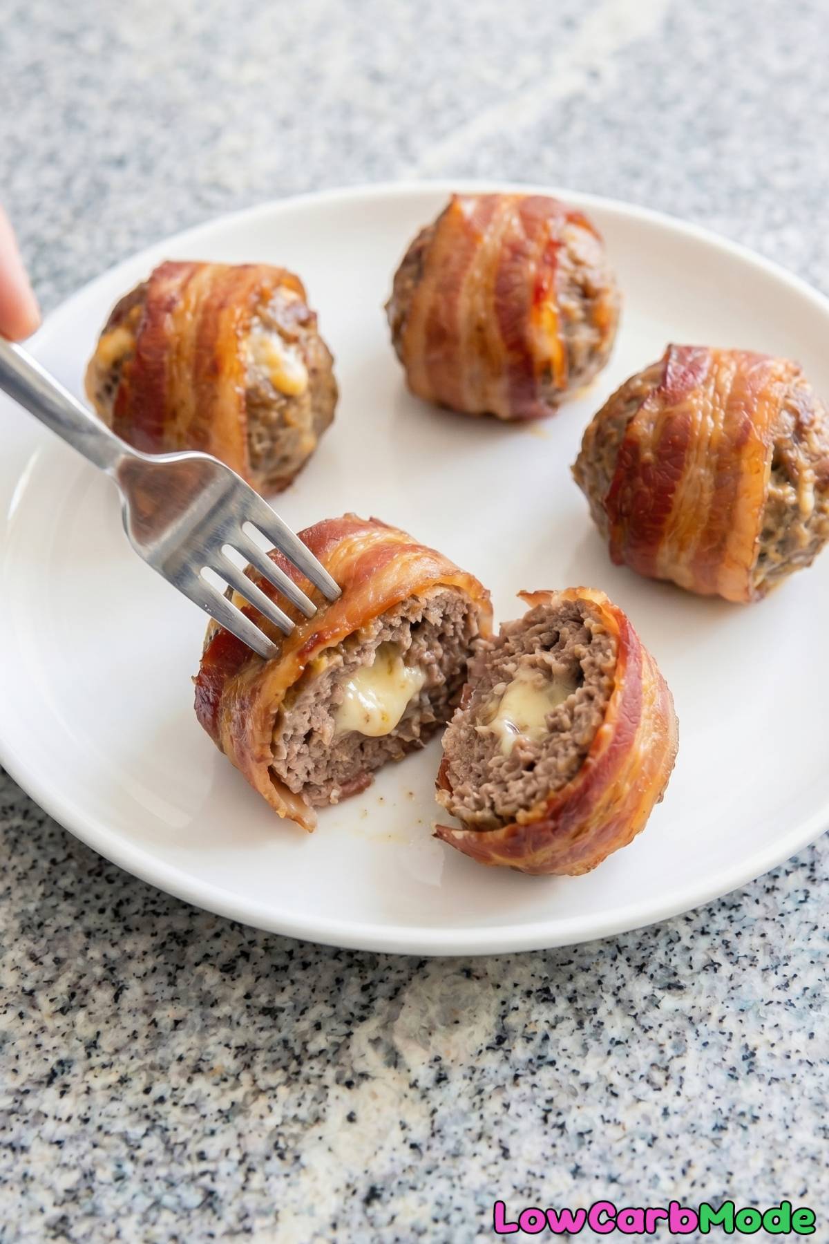 juicy keto bacon wrapped stuffed meatballs
