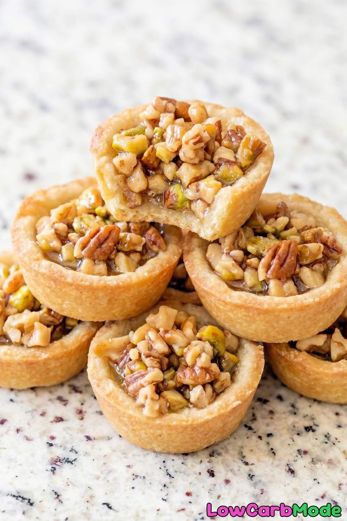 Nutty keto baklava bites close-up