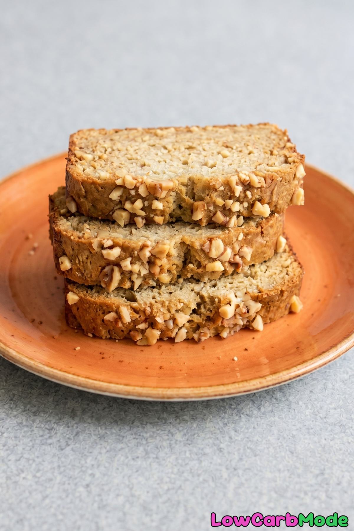 Golden keto banana bread freshly baked