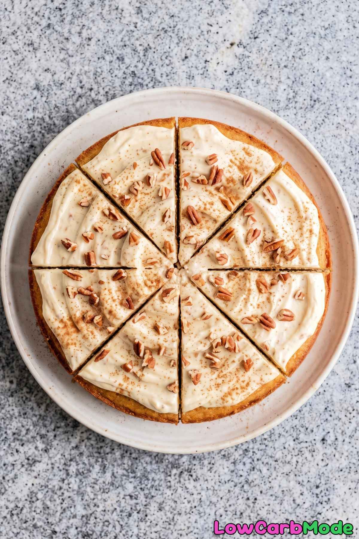 Slice of keto banana cream cake