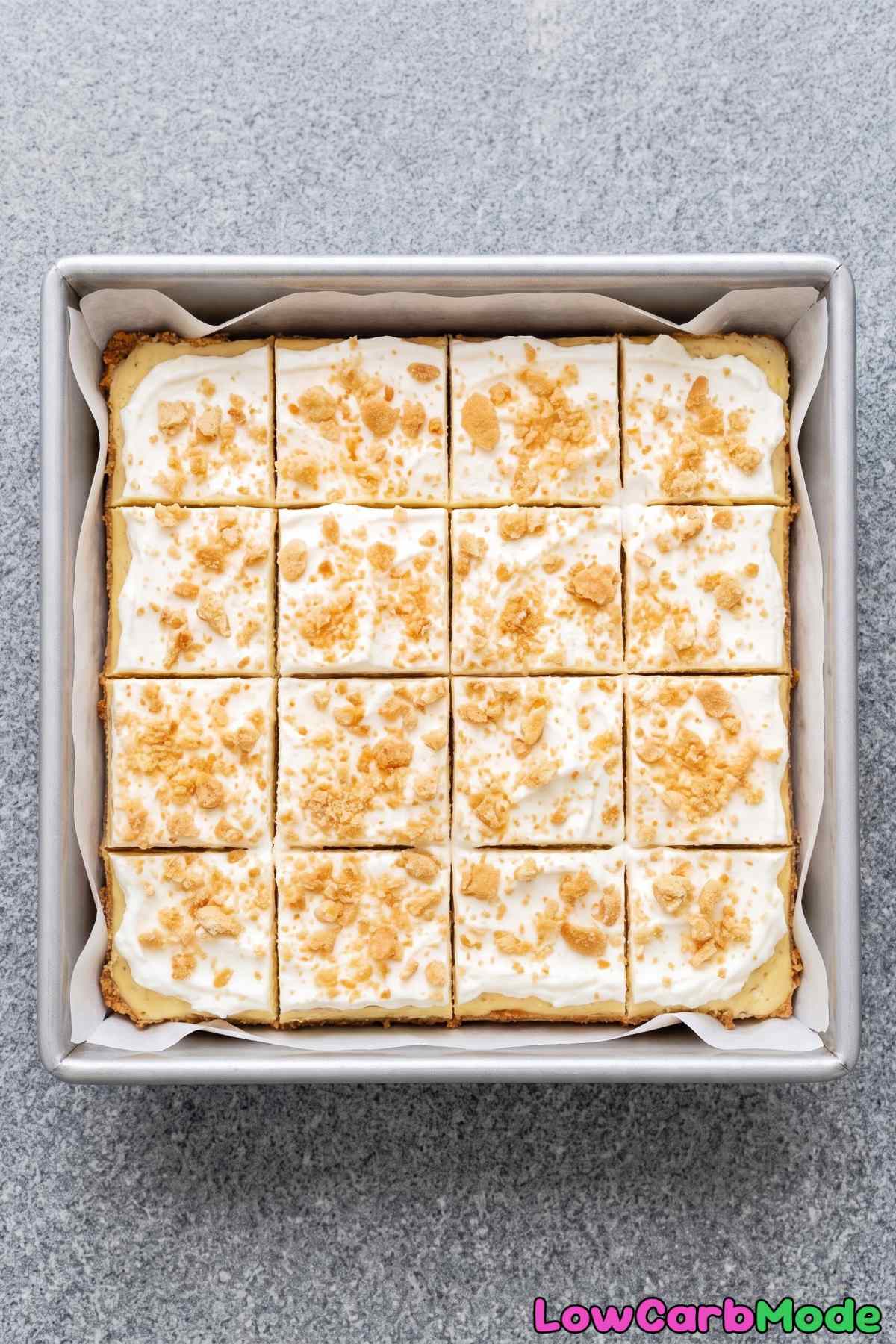 Layered keto banana pudding bars