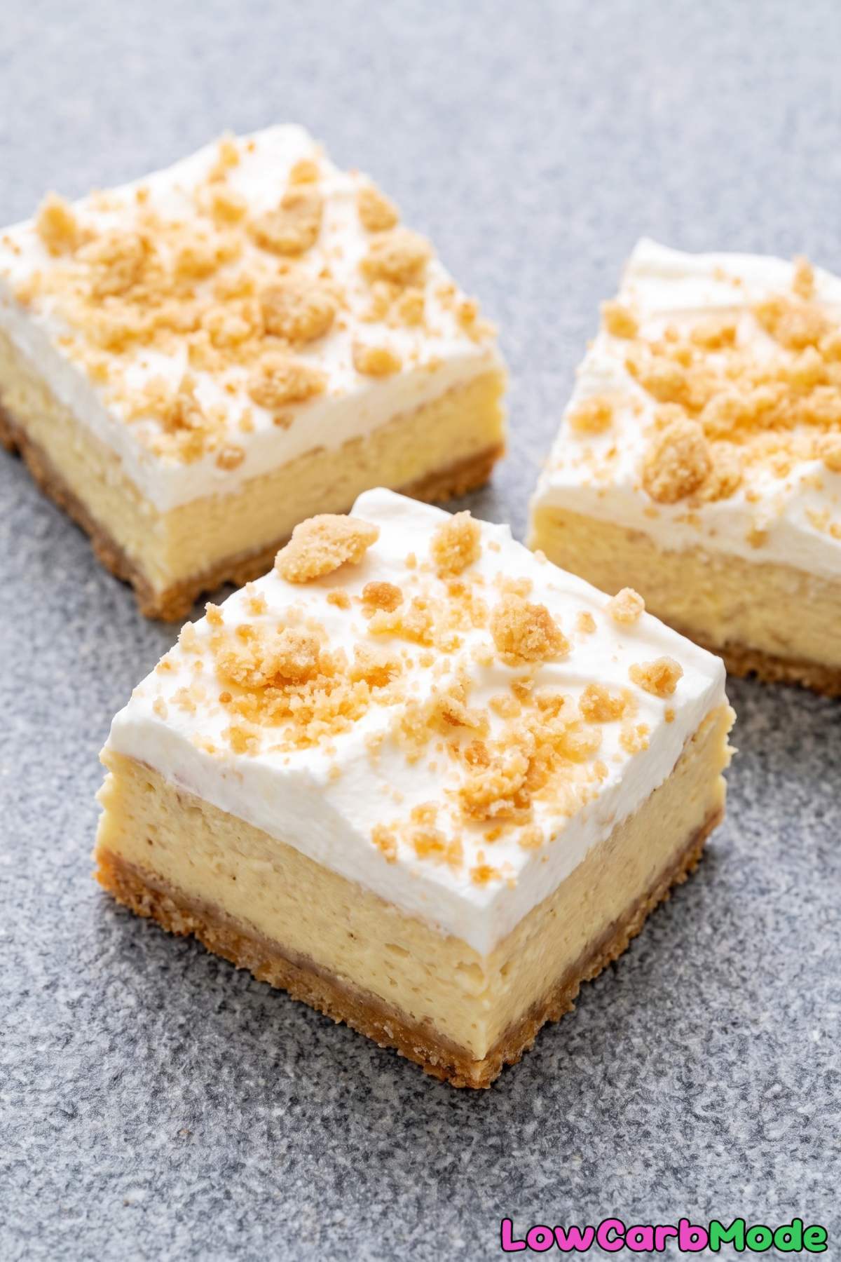 Homemade keto banana cheesecake bars