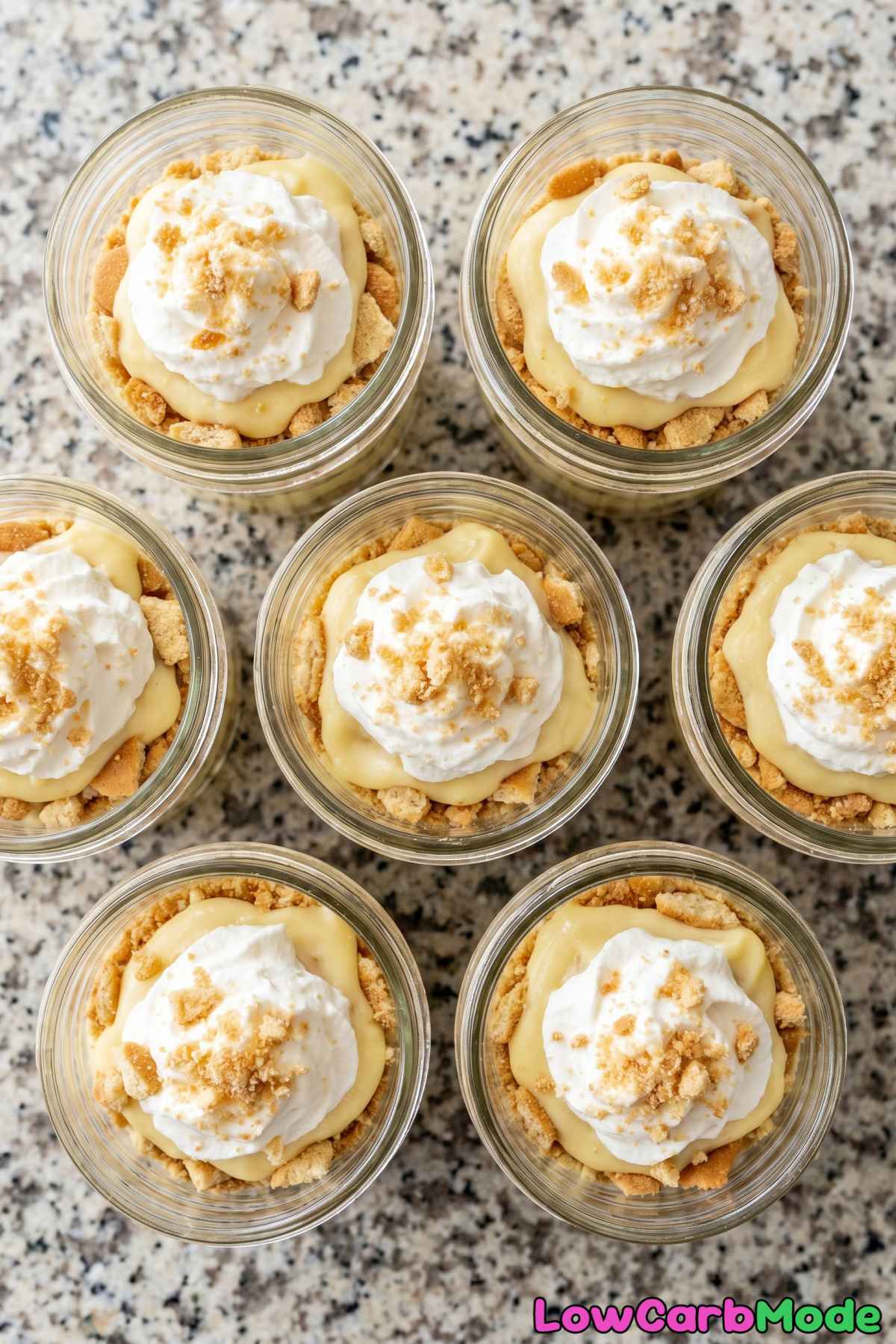Layered keto banana pudding cups