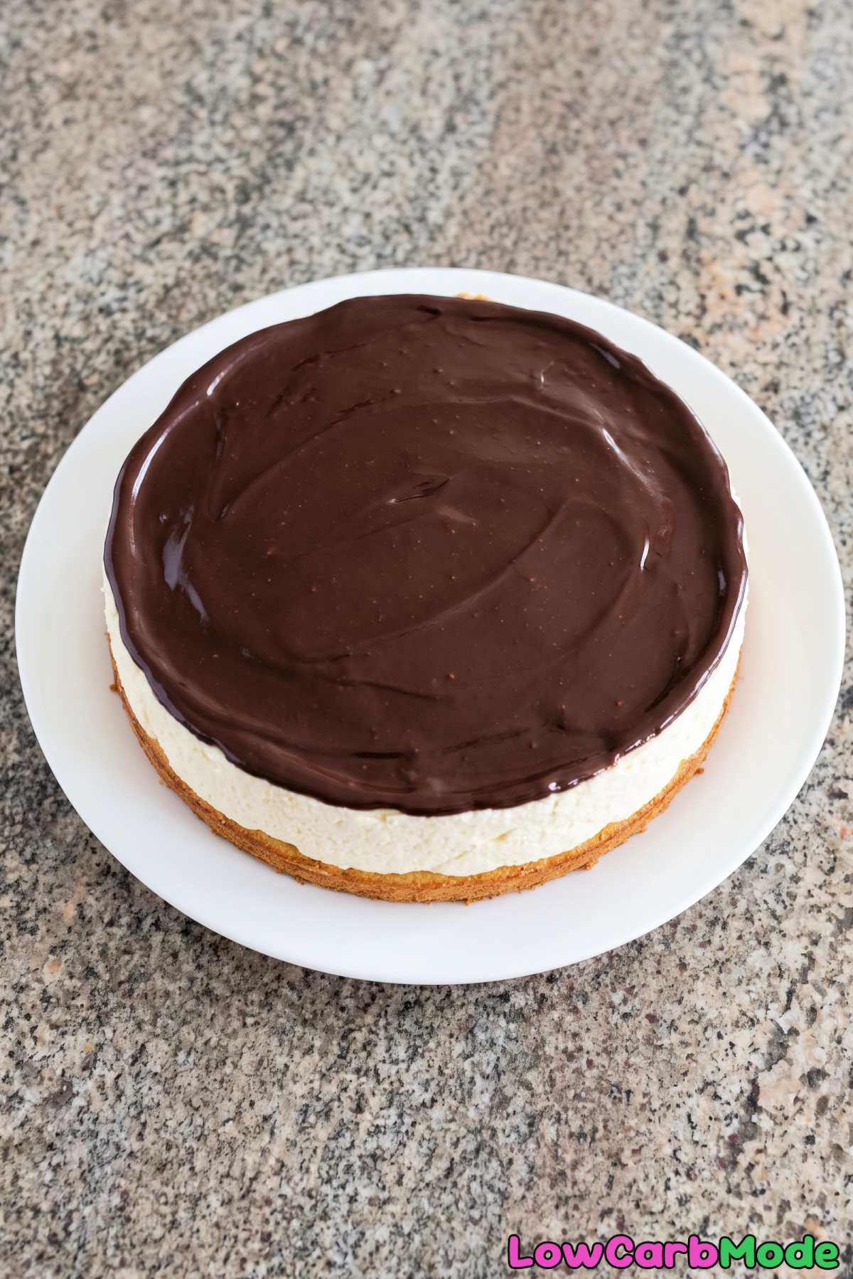Layered low carb Bavarian cream cake