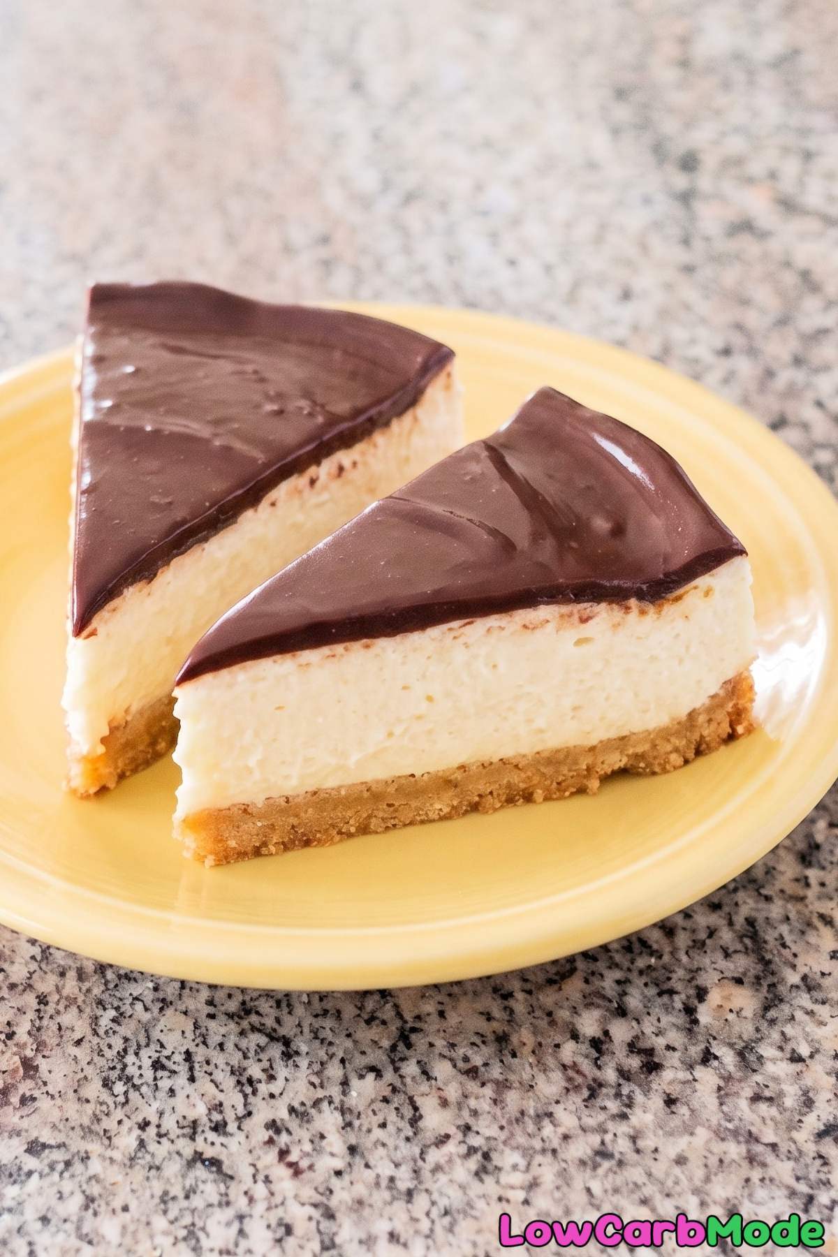 Light keto Bavarian cream cake slice