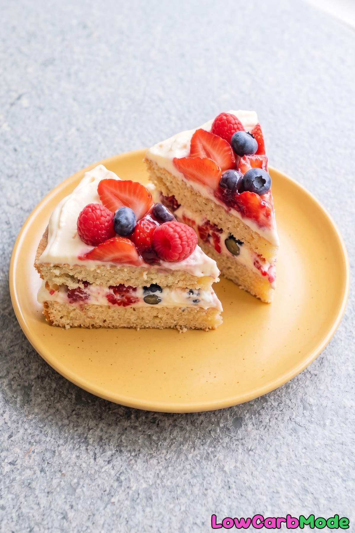 Lovely homemade keto berry chantilly cake