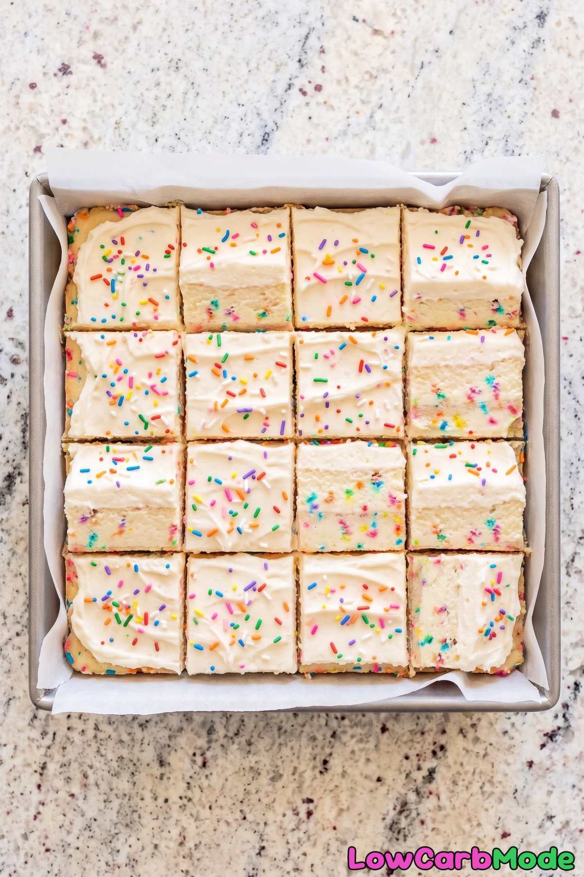 Festive low carb cheesecake bars