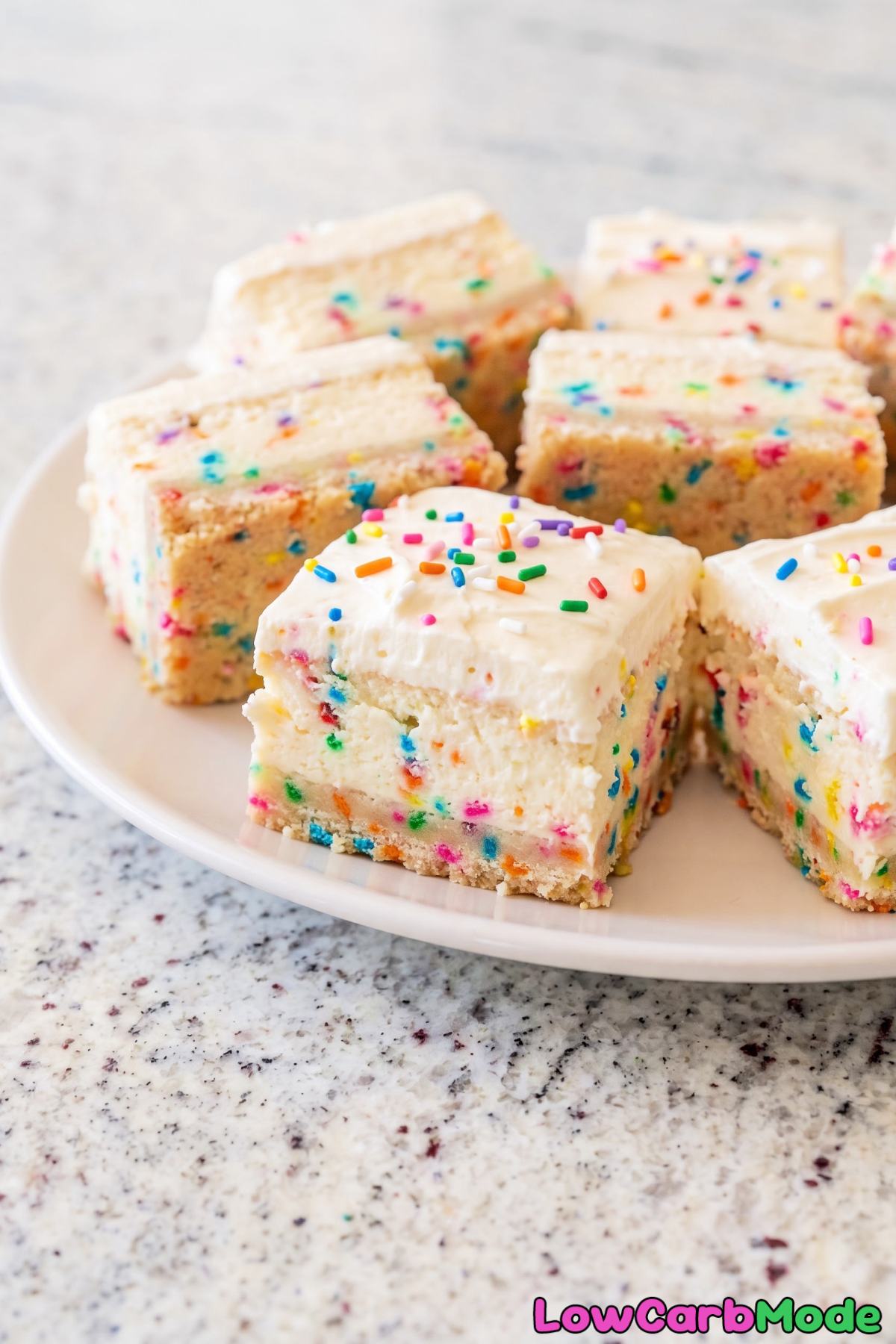 Keto birthday cake cheesecake bars
