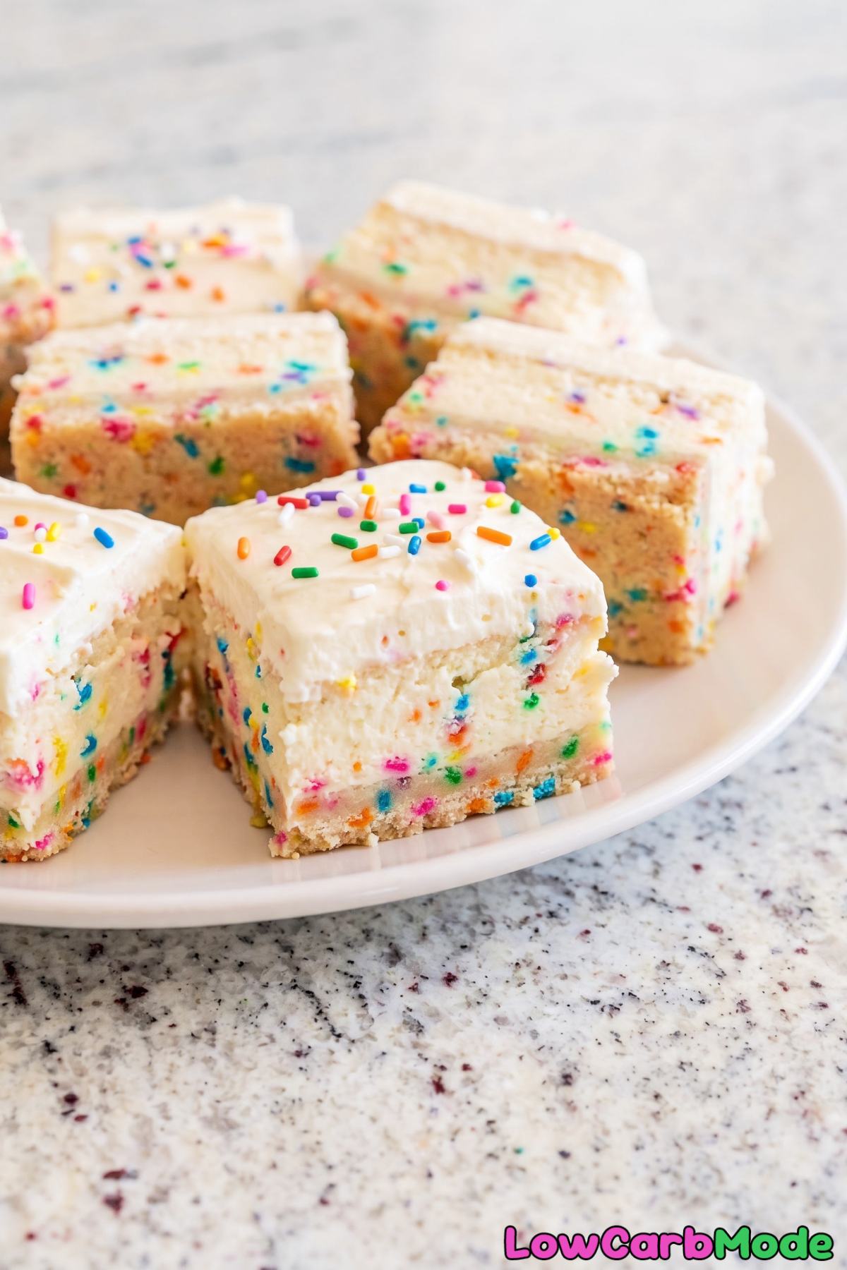 Creamy keto birthday cake bars