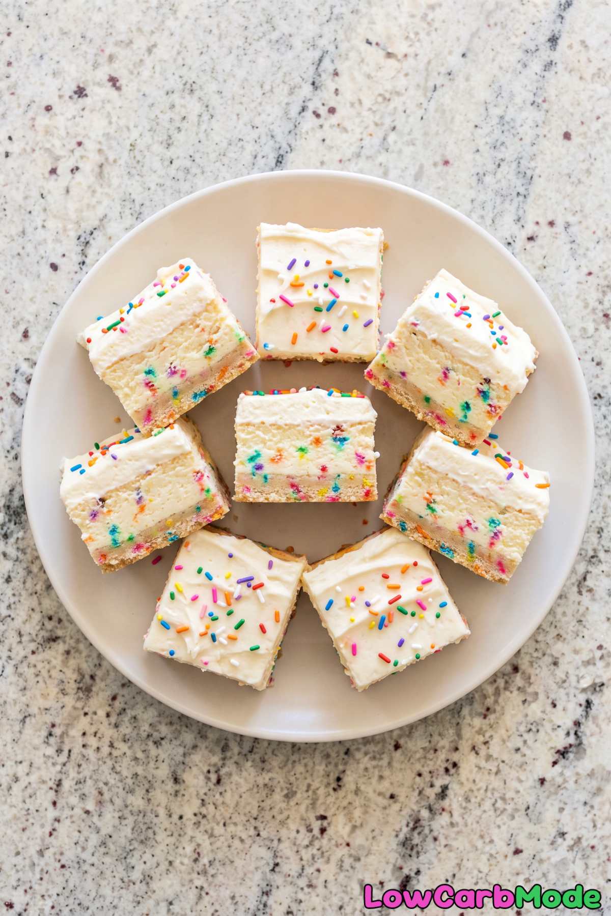 Sweet keto birthday cake cheesecake bites