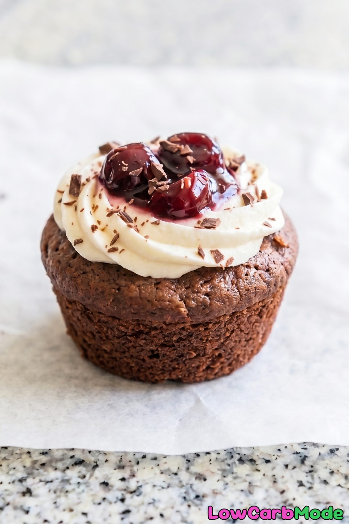 Luscious keto black forest cupcakes