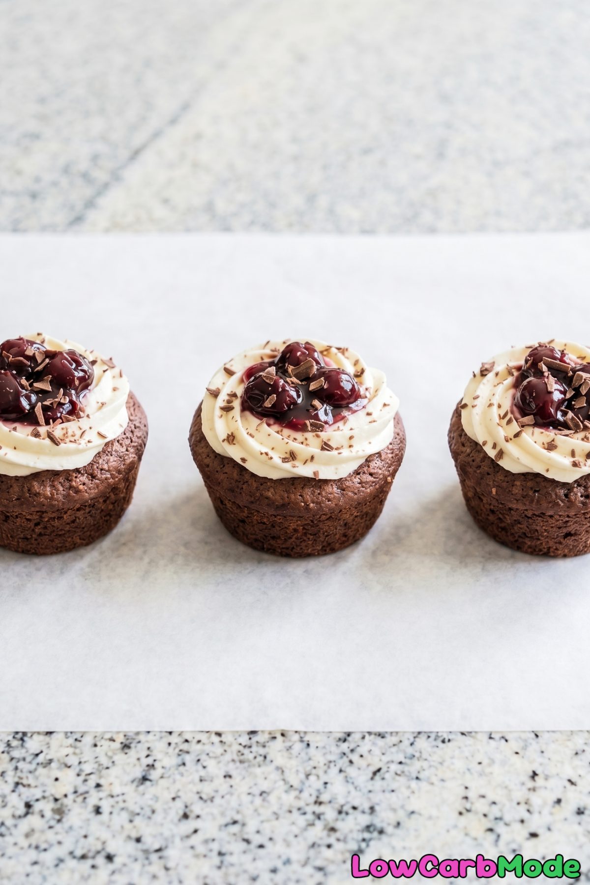 Tempting keto black forest cupcakes