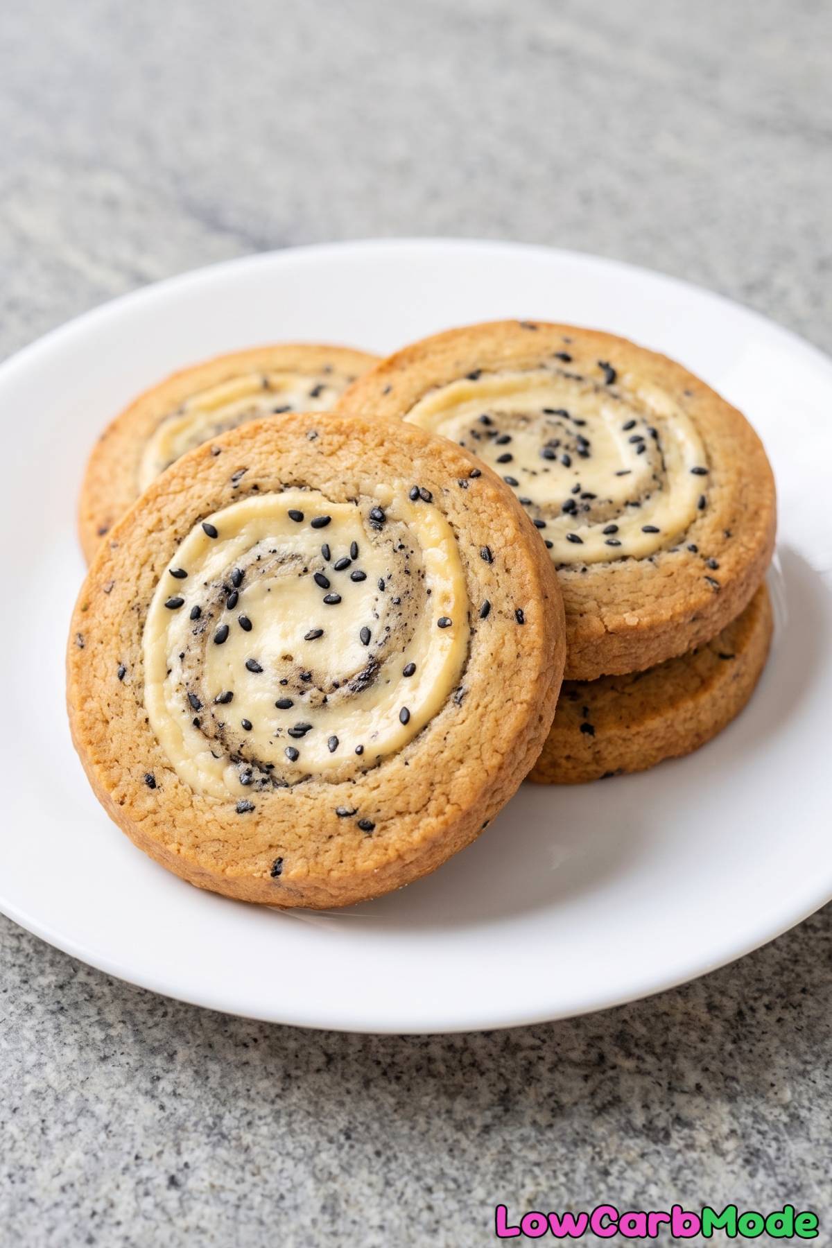 Rich black sesame cheesecake cookies