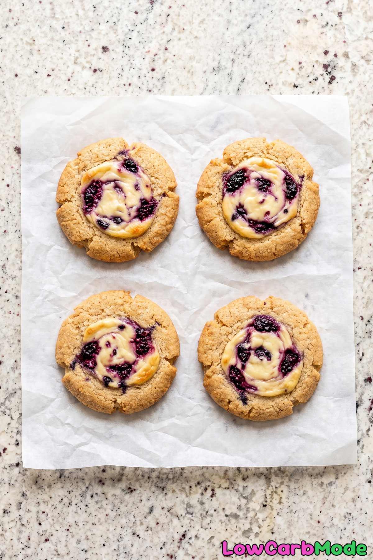 Tasty blackberry keto cheesecake cookies