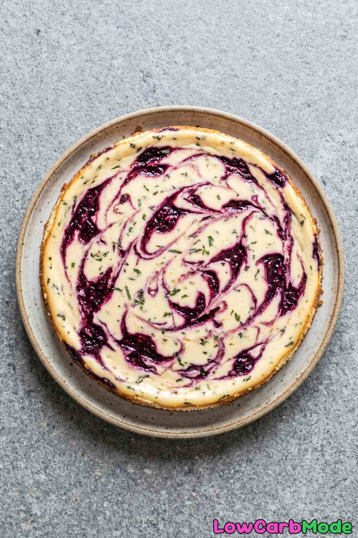 Smooth keto sage cheesecake
