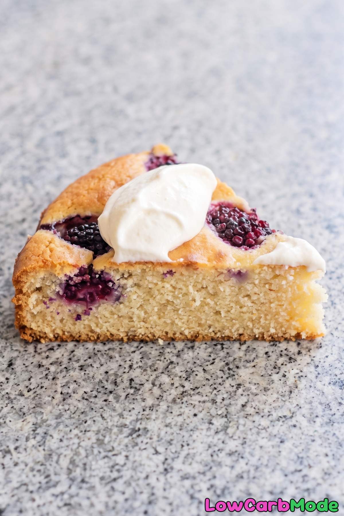 Airy yogurt cloud cake with berries