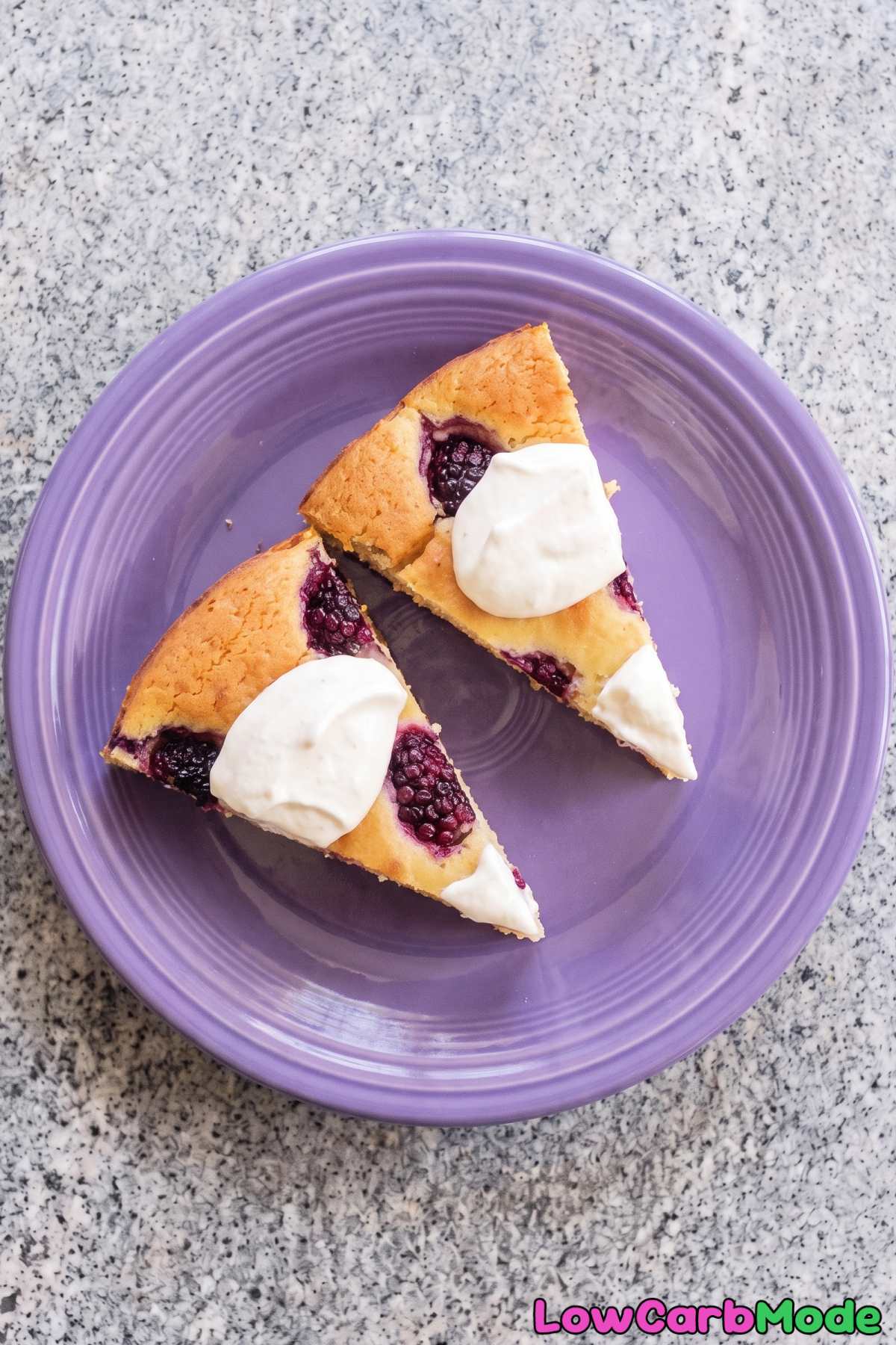 Light blackberry yogurt cake