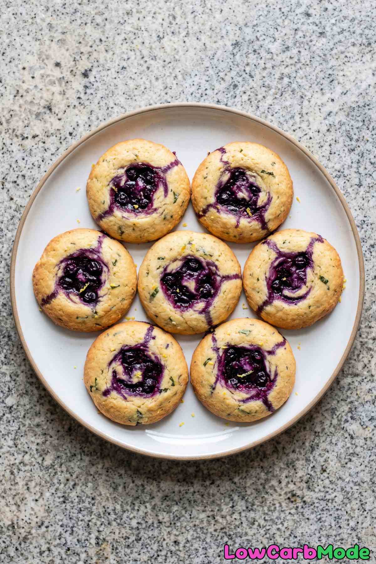 Soft keto cookies with blueberry and basil