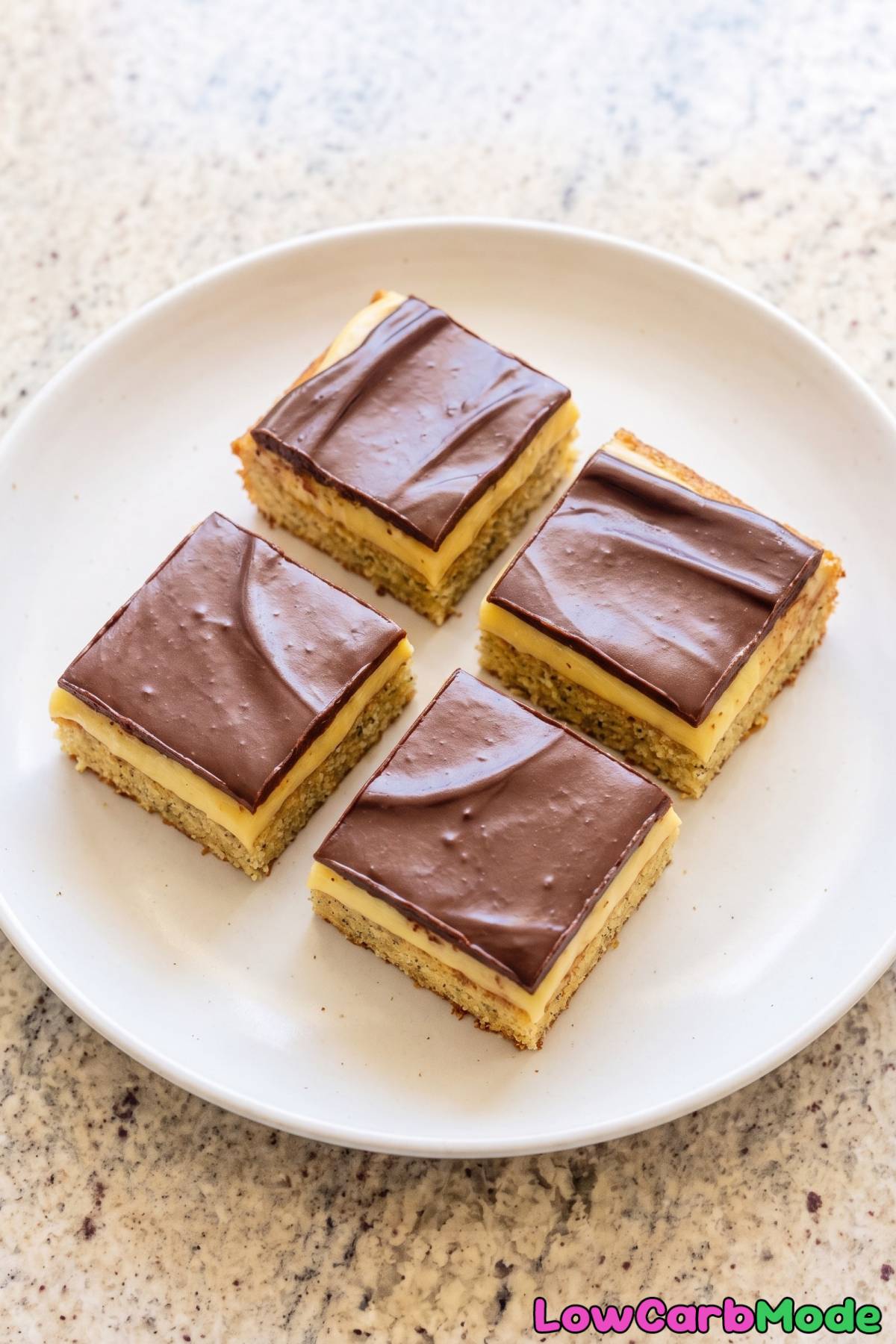 rich keto boston cream pie dessert bars