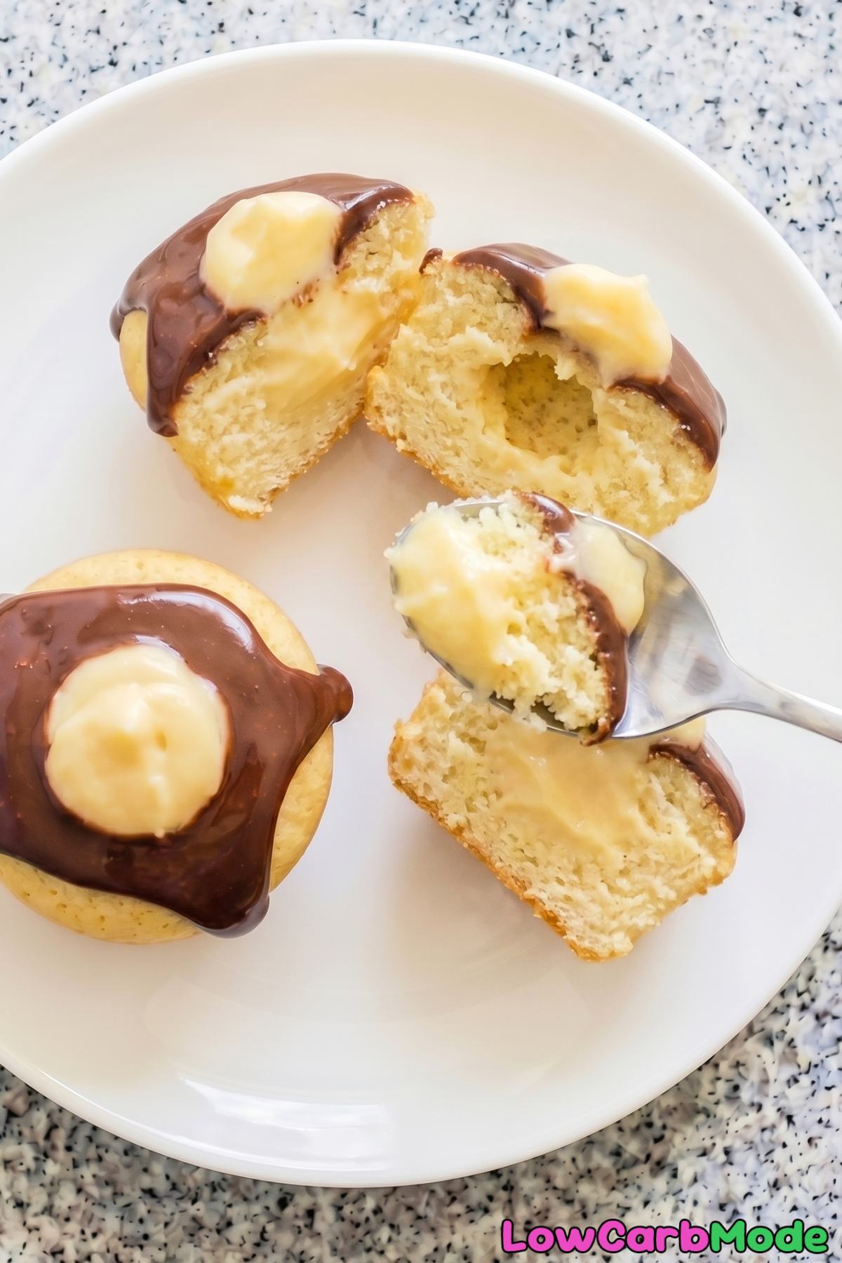 Irresistible keto Boston cream pie cupcakes