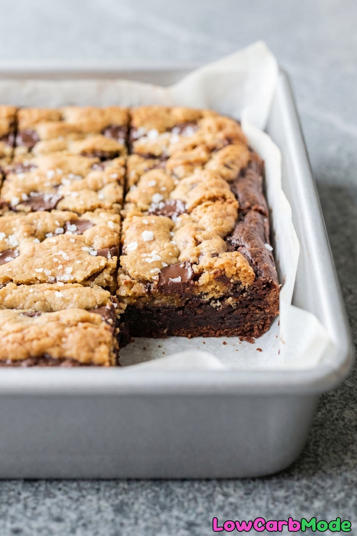 easy keto brookie bars stacked
