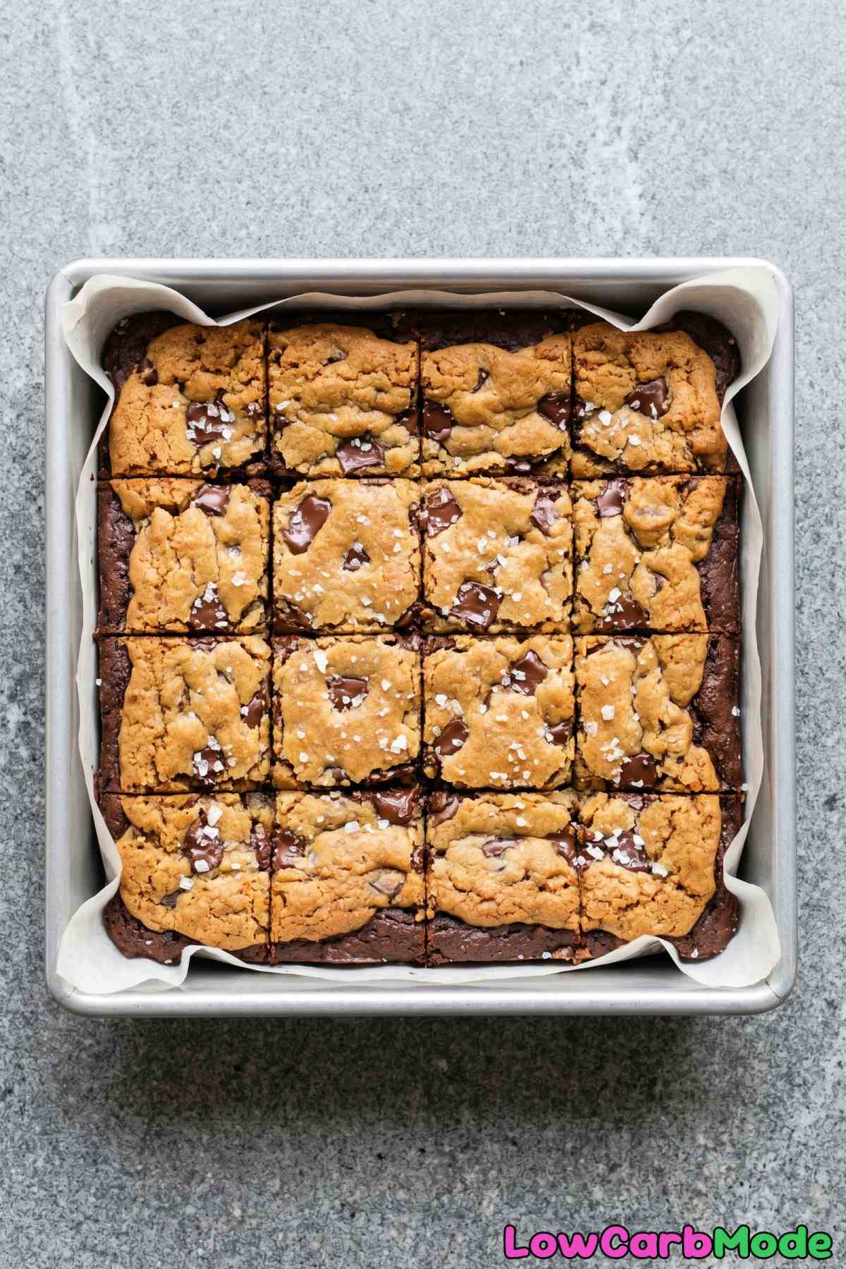 irresistible keto brookie bars close up