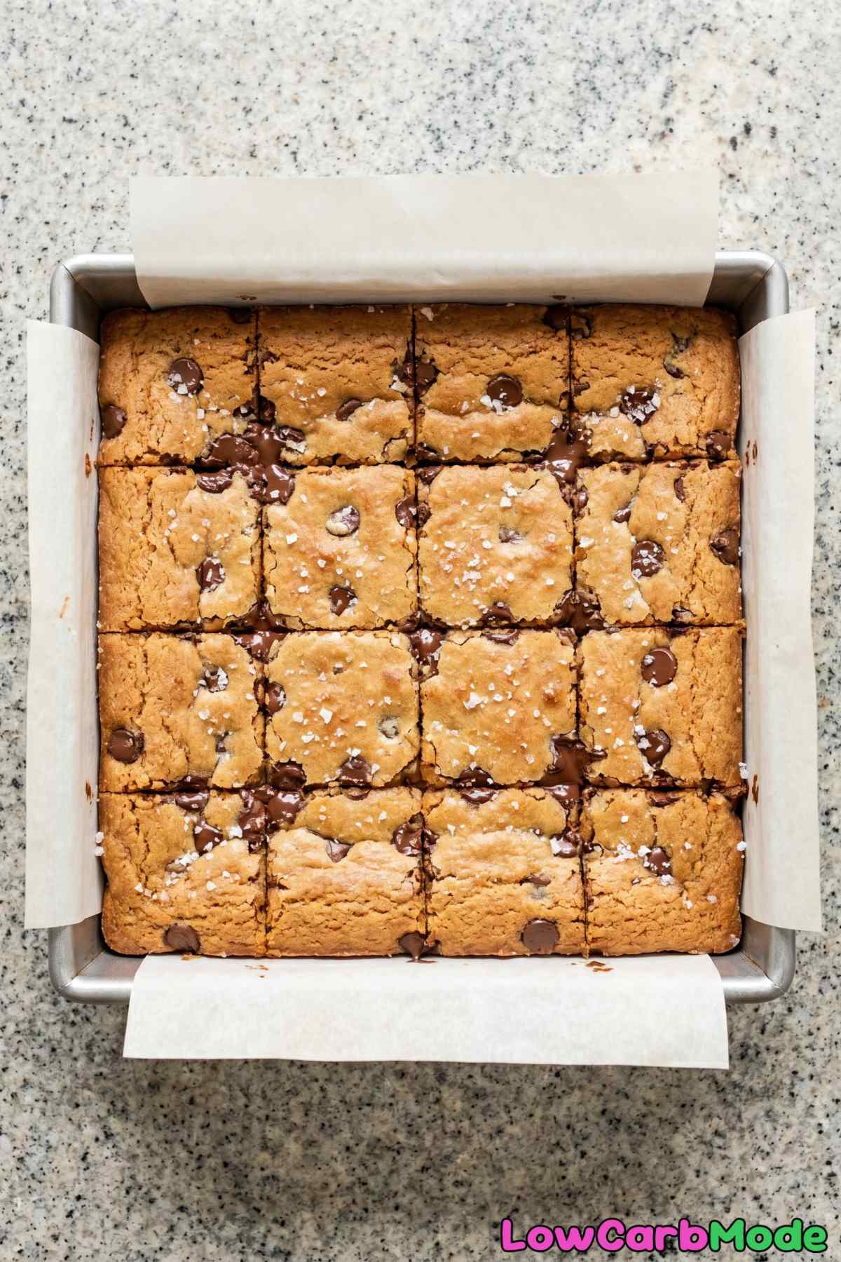 soft keto brown butter blondie squares