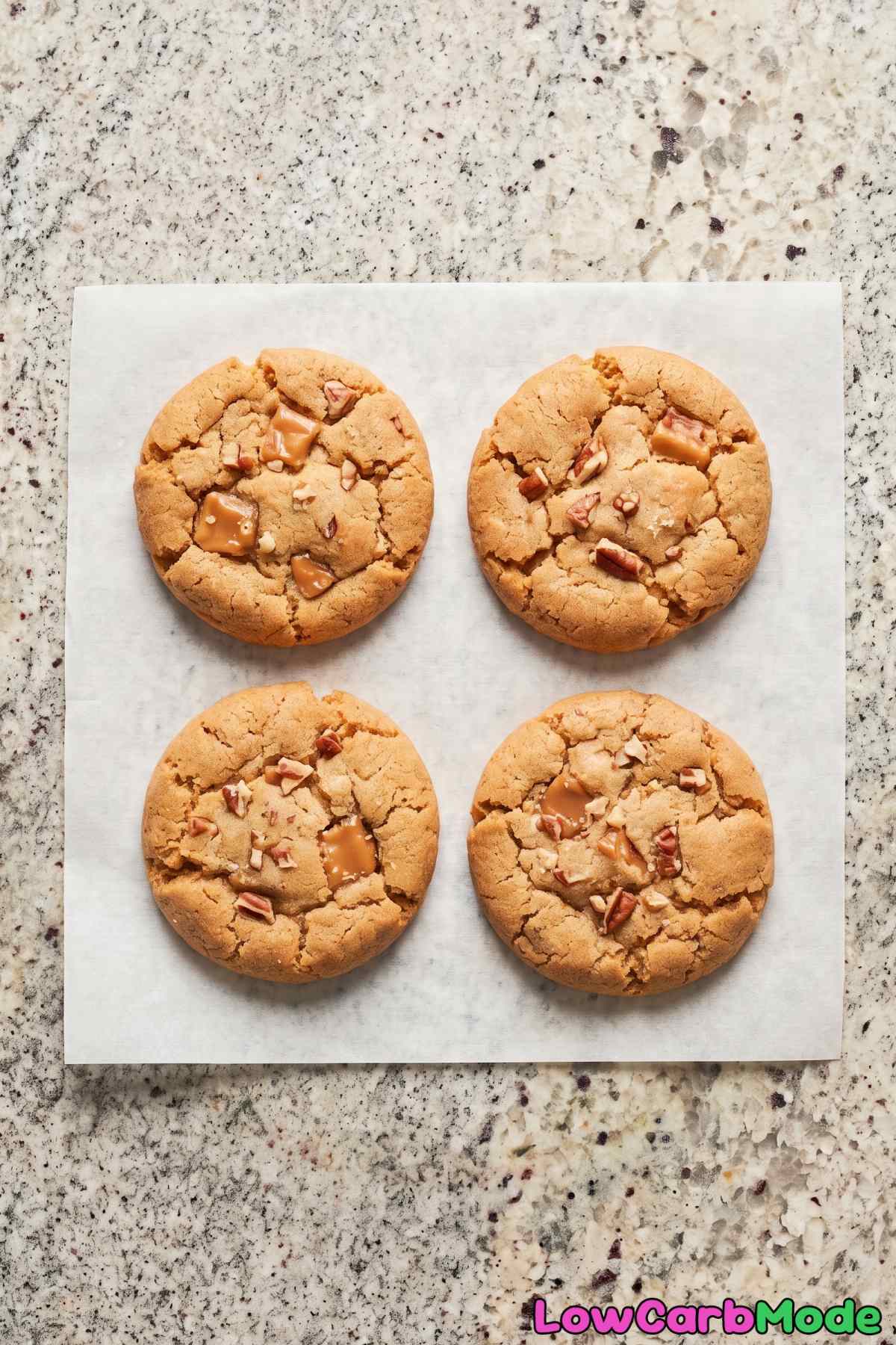 Keto brown sugar toffee cookies on a plate