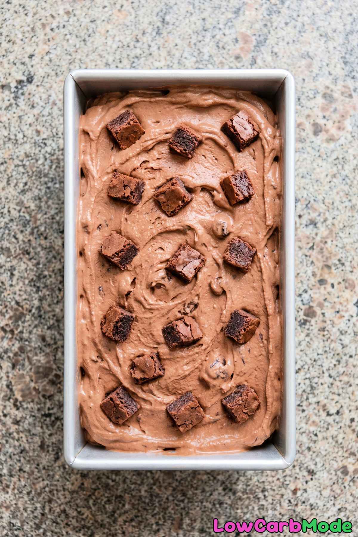 Thick keto chocolate brownie batter ice cream