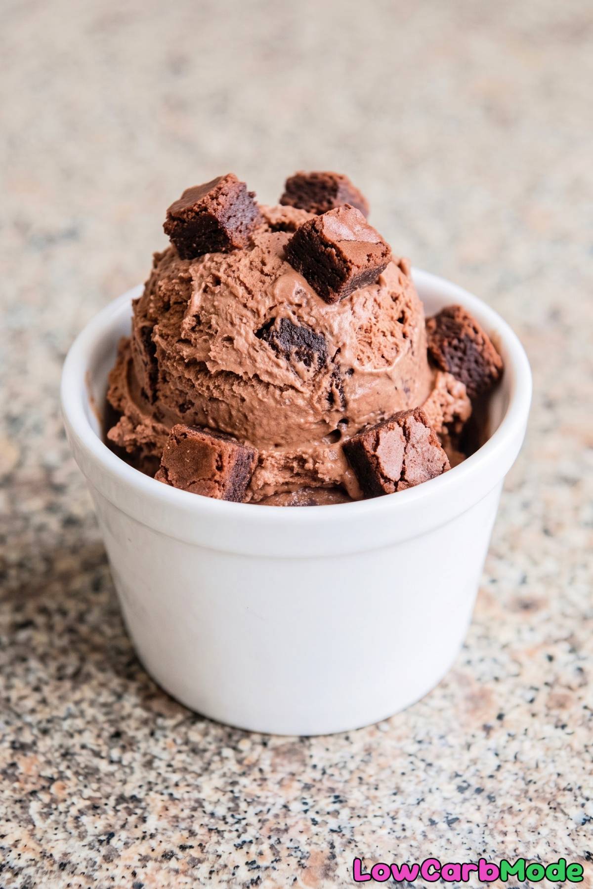 Homemade keto brownie batter ice cream