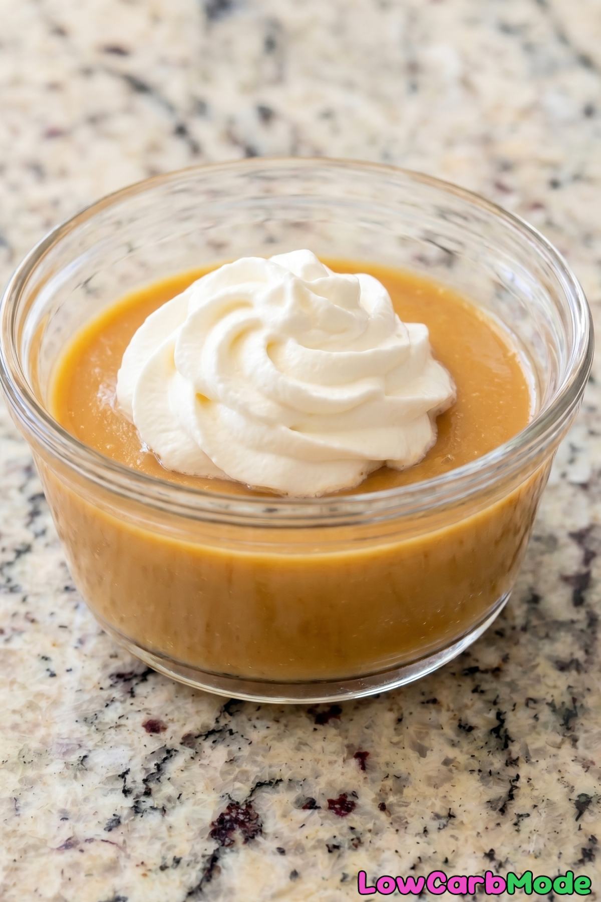Luscious keto butterscotch pudding in a bowl