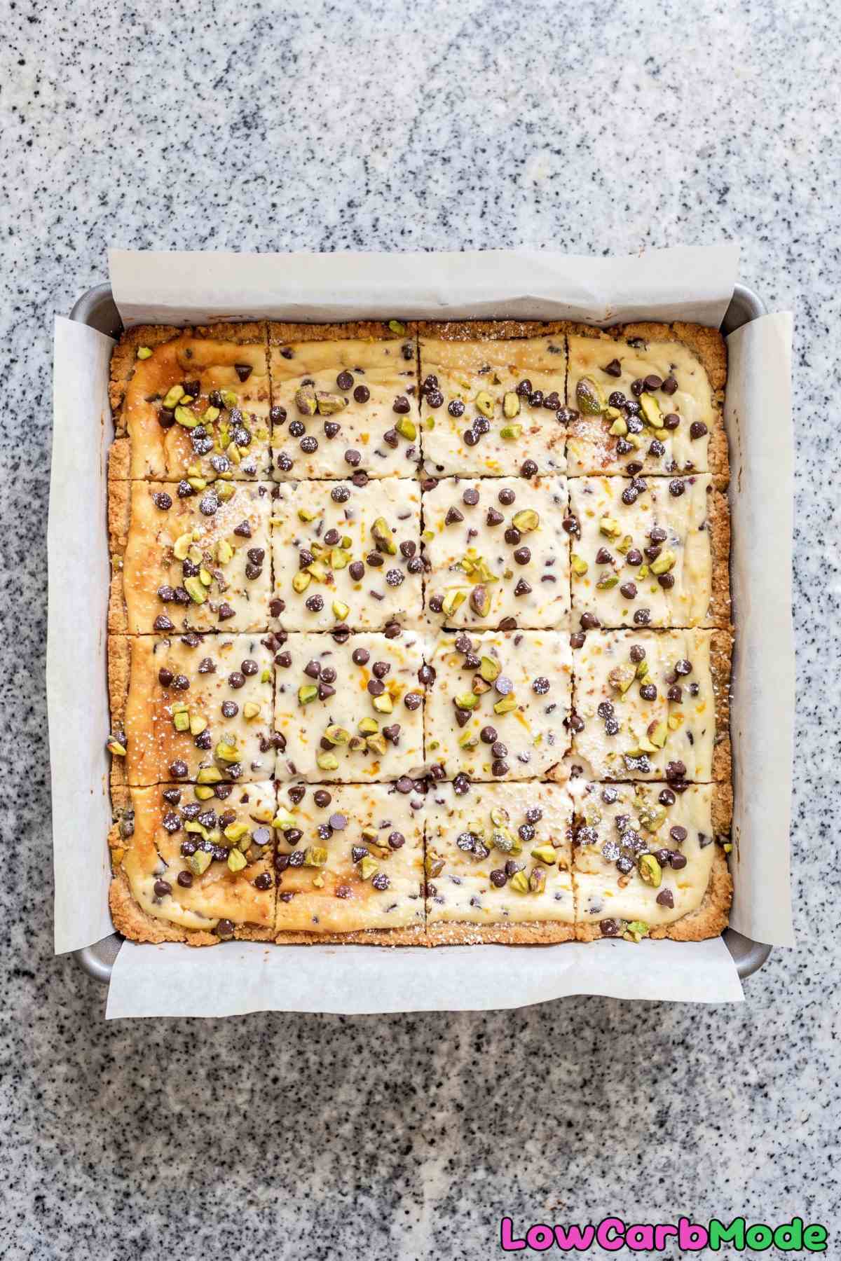creamy keto cannoli cheesecake squares