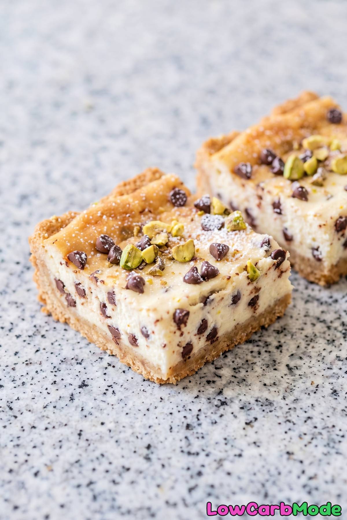 chilled keto cannoli cheesecake dessert