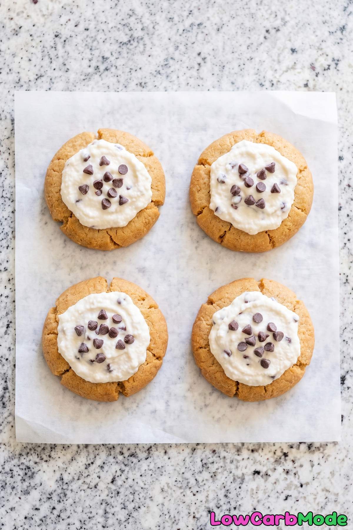 Keto cannoli cream cookies on a plate