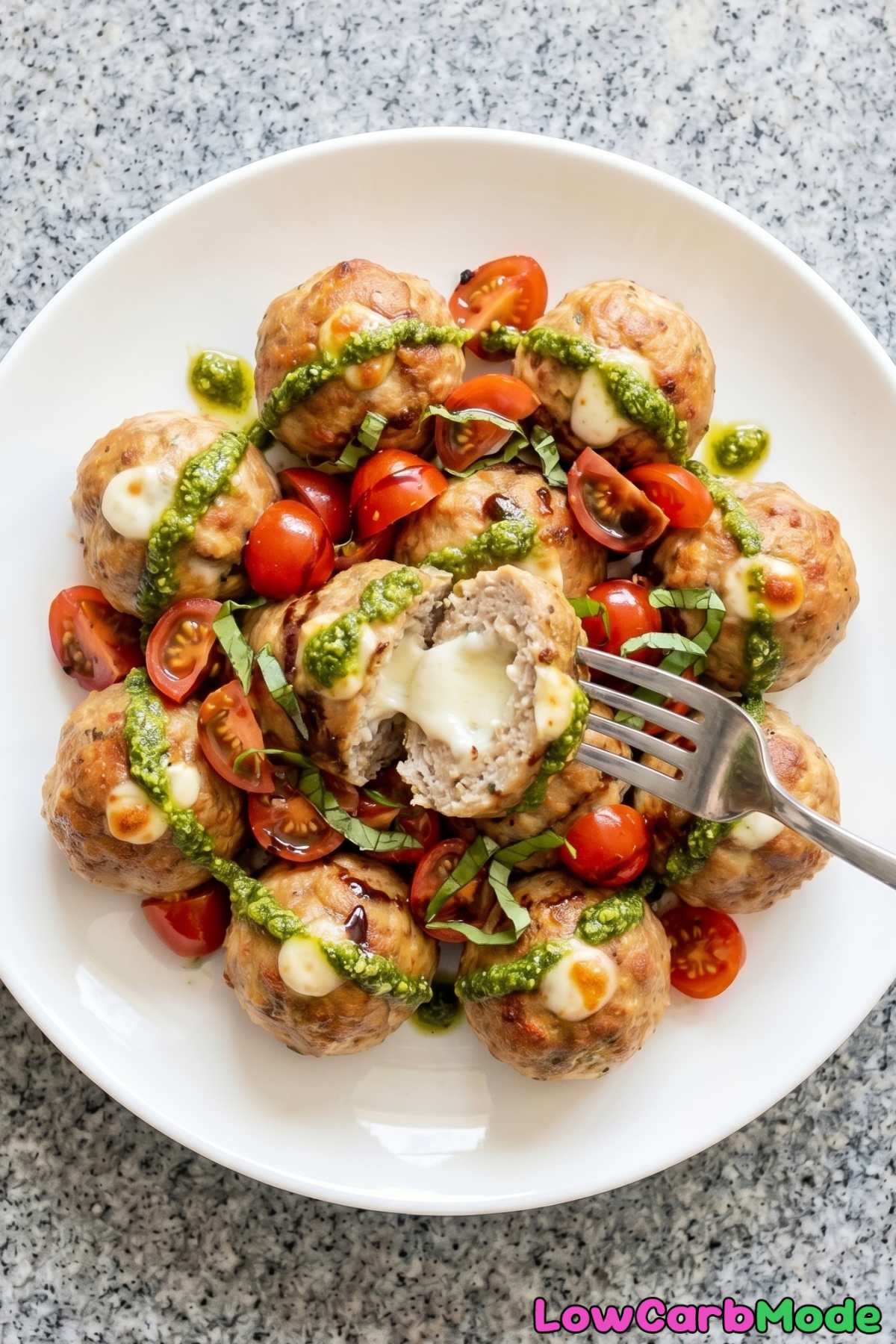 easy caprese stuffed meatballs low carb