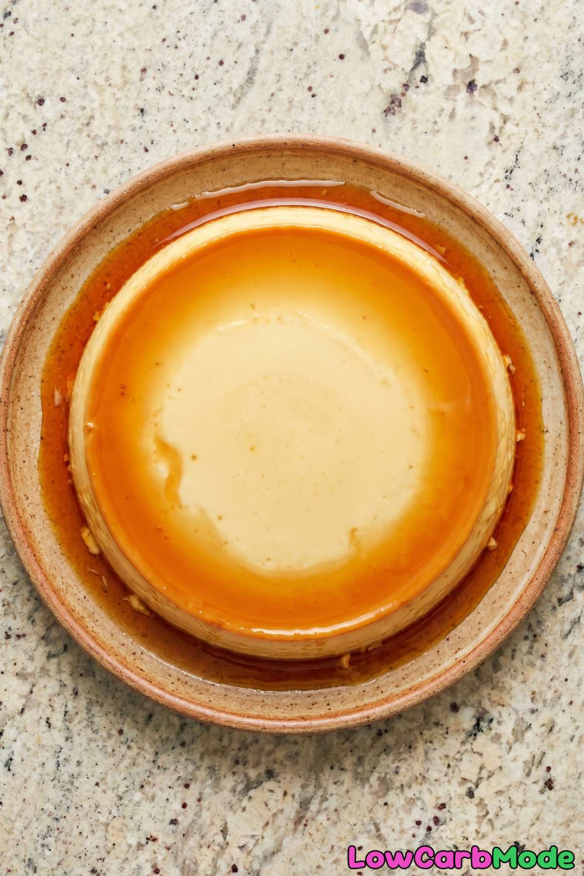 Luscious keto caramel flan slice