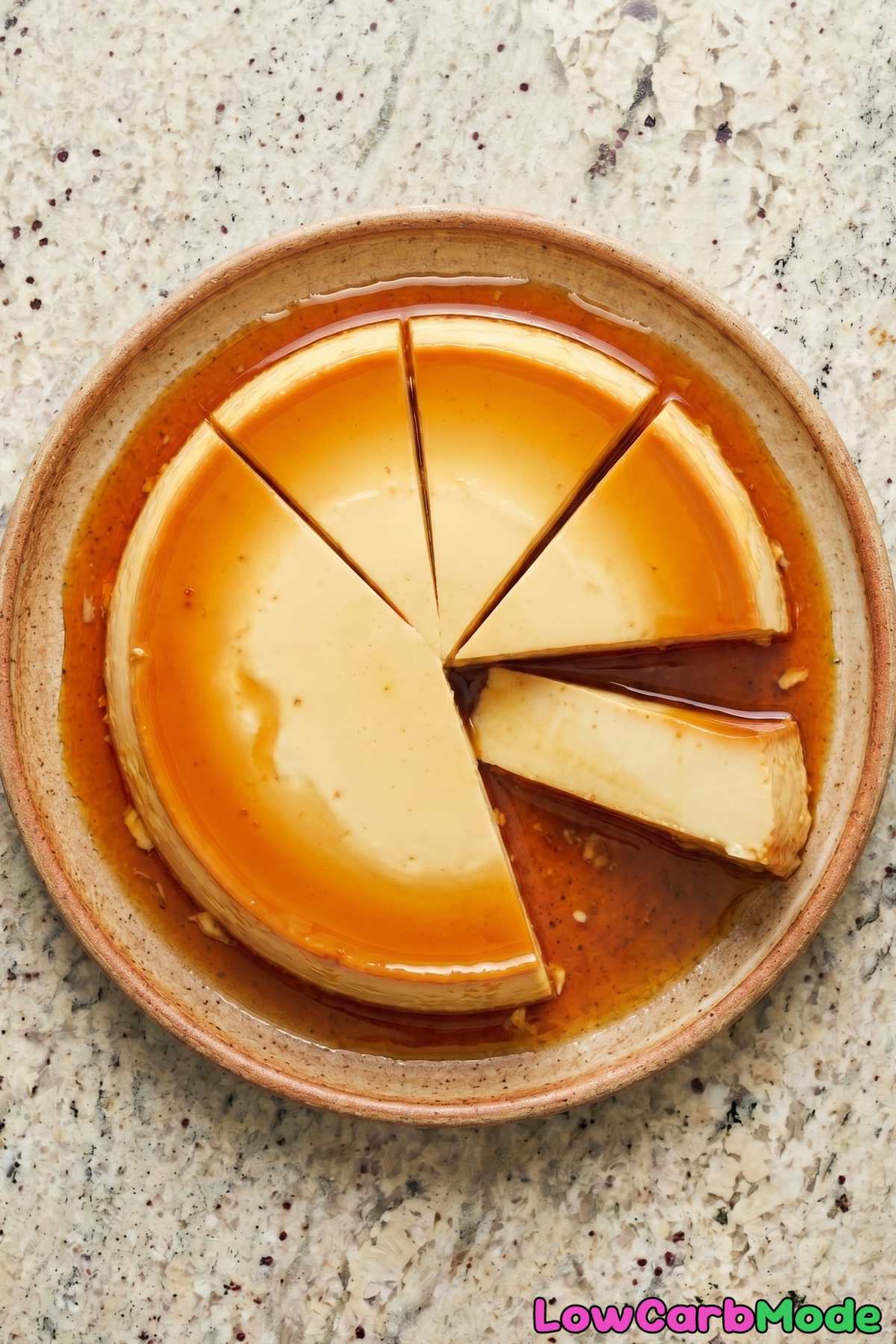 Smooth homemade keto caramel flan