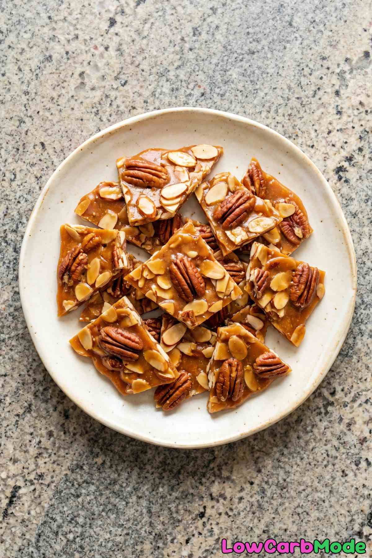 Irresistible low carb pecan brittle pieces