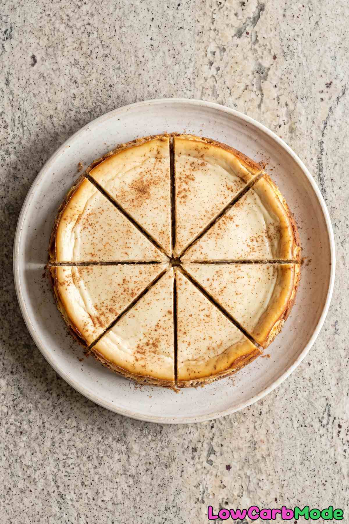 Homemade keto chai spice cheesecake